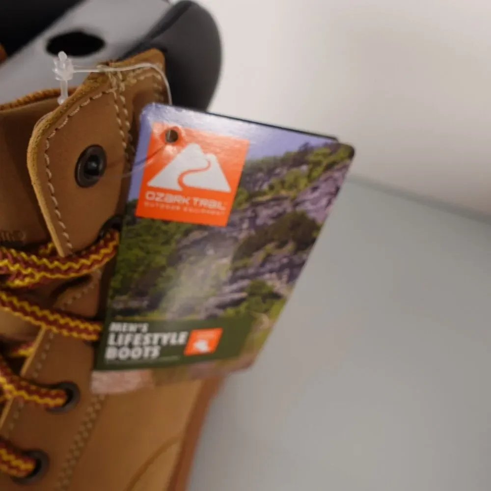 Ozark Trail Mens Troy II Hiking Boots Rugged Outsole Foam Footbed Wheat Size 9